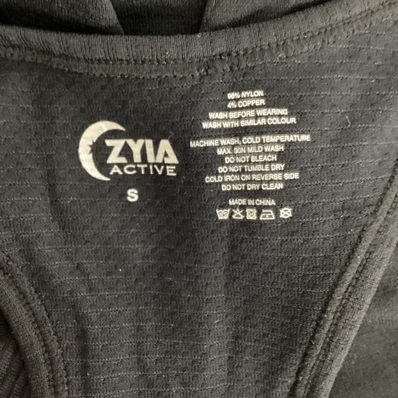 Zyia Active Copper Charged Black Racerback Tank Top Size Small - Picture 6 of 6
